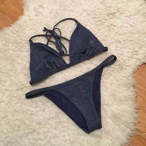 SPIRITUAL GANGSTER navy shimmer bikini